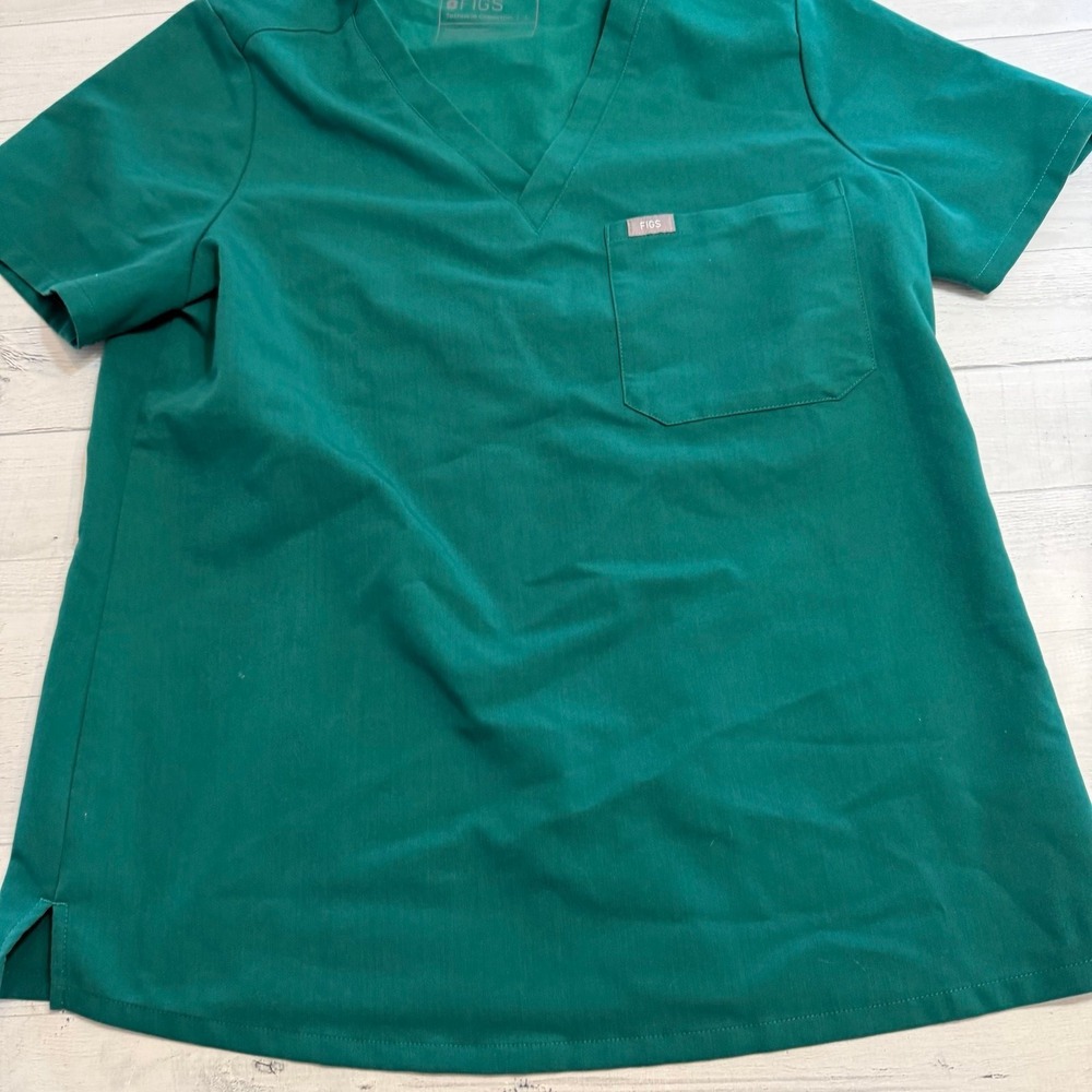 FIGS Catarina one pocket scrub top teal green womens large - Picture 2 of 7